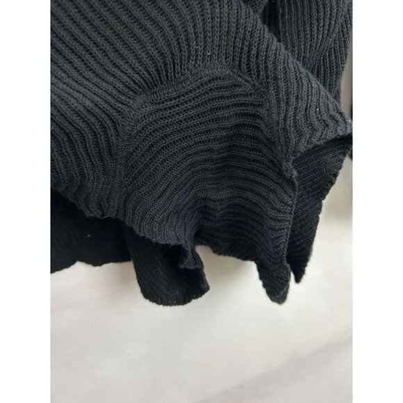 FP Beach Women's M Ribbed Black Knit Sweater Button-Up Long Sleeve Romper - Picture 10 of 13